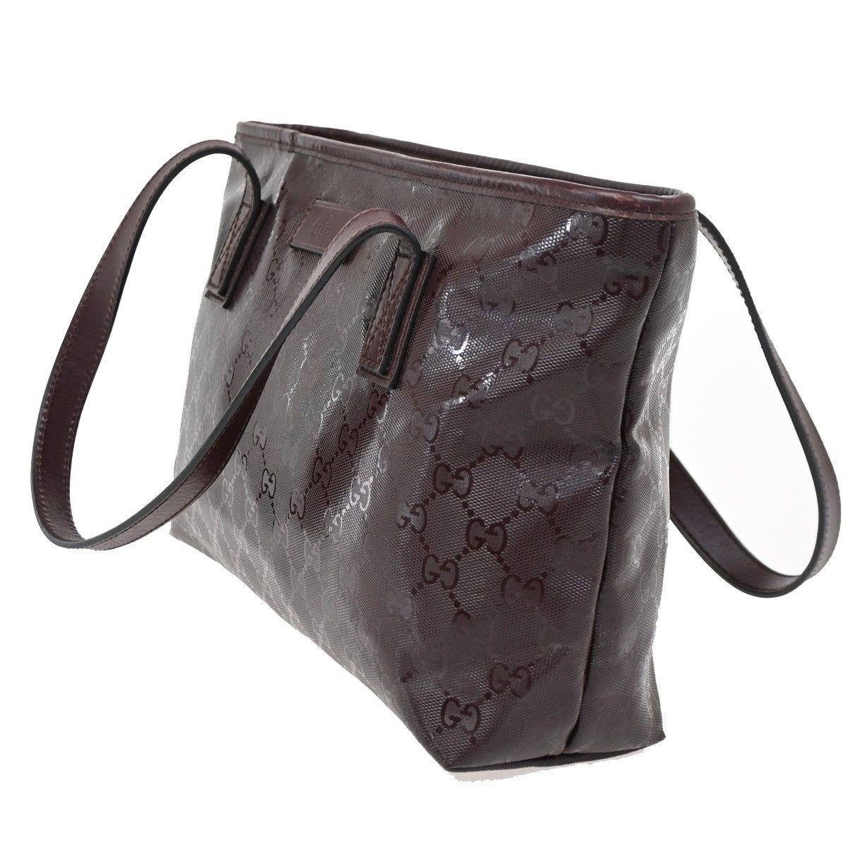 Gucci GG Supreme Tote Shoulder Bag Burgundy Leather — view 2