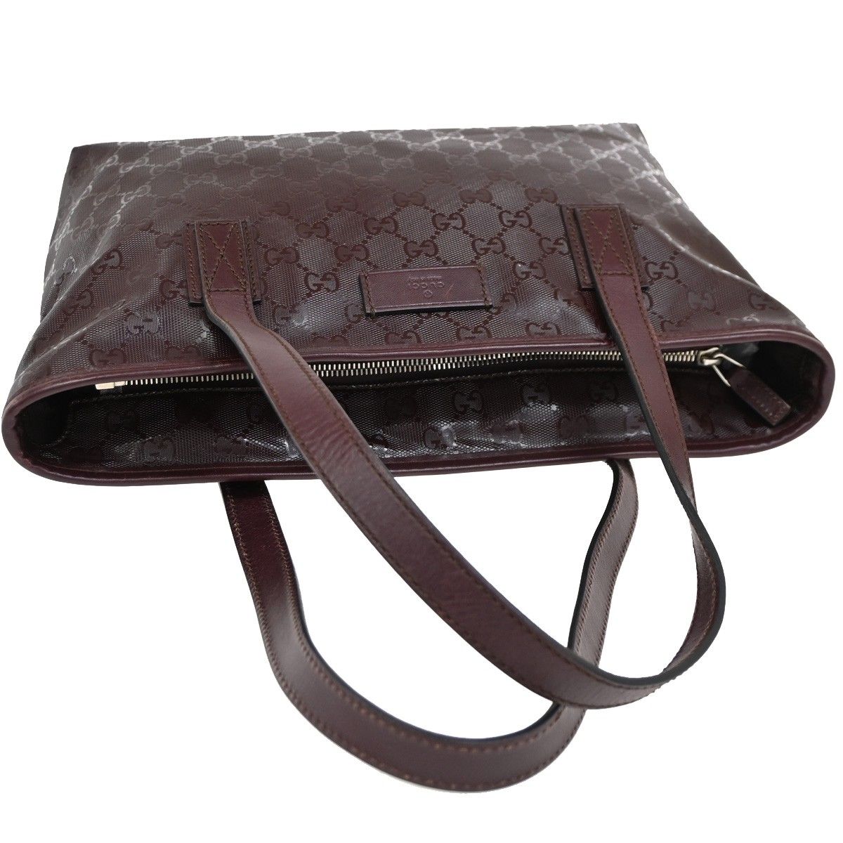 Gucci GG Supreme Tote Shoulder Bag Burgundy Leather — view 5