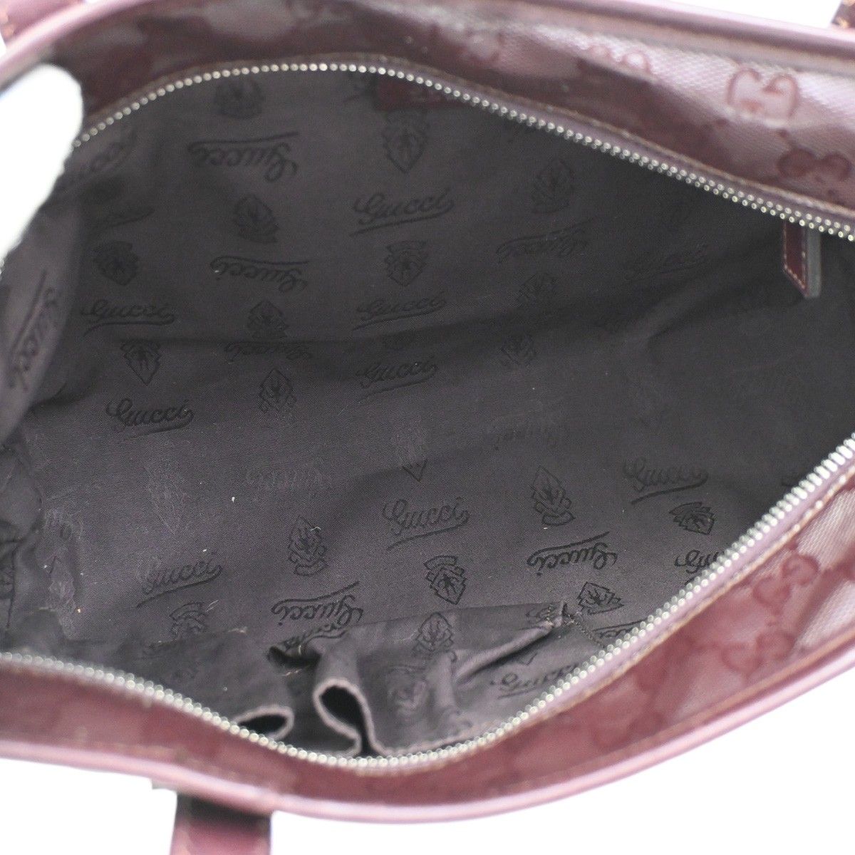 Gucci GG Supreme Tote Shoulder Bag Burgundy Leather — view 9