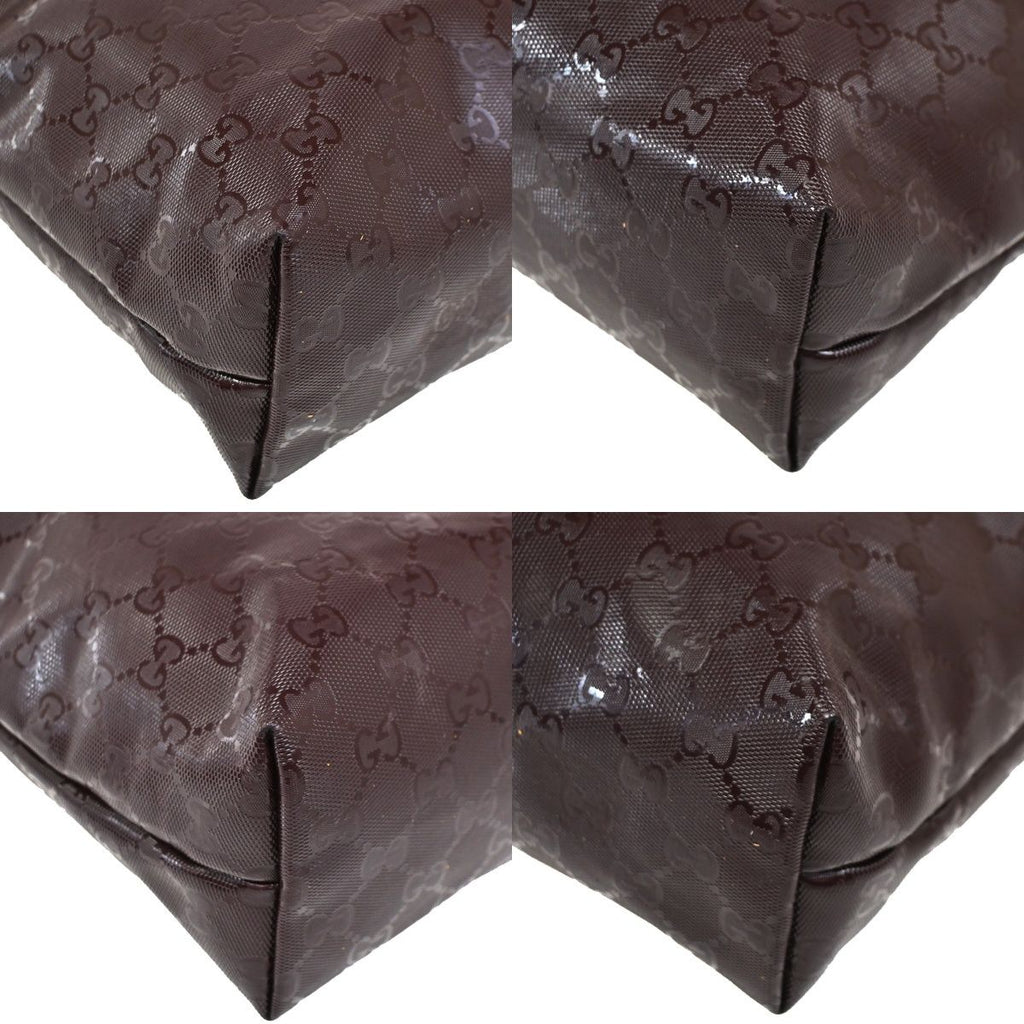 Gucci GG Supreme Tote Shoulder Bag Burgundy Leather — view 7