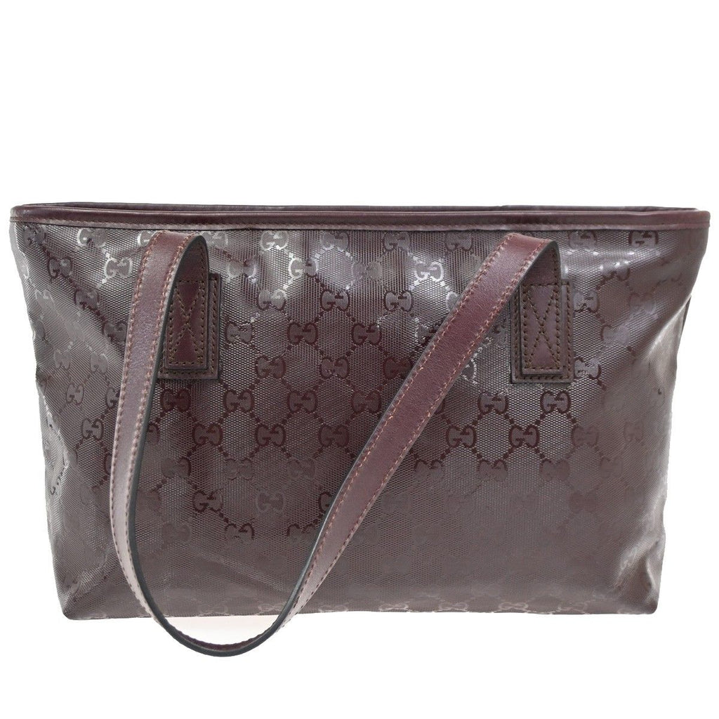 Gucci GG Supreme Tote Shoulder Bag Burgundy Leather — view 3