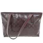 Gucci GG Supreme Tote Shoulder Bag Burgundy Leather — view 3
