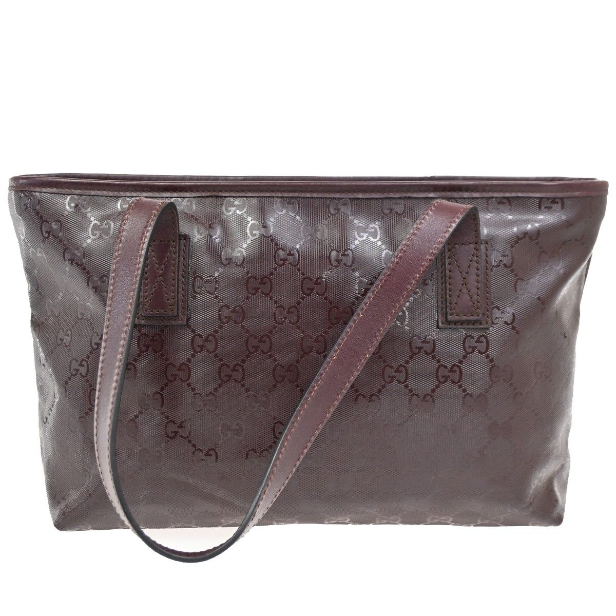 Gucci GG Supreme Tote Shoulder Bag Burgundy Leather — view 3