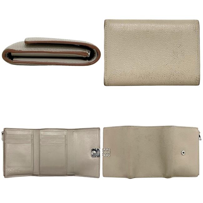 Loewe Trifold Wallet Vertical Beige Anagram — view 2