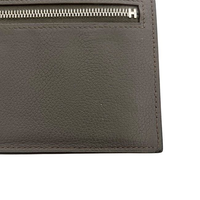 Hermes Bifold Wallet Citizen Twill Silk in Grey — view 8