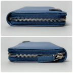 Prada Saffiano Triangle Zip Around Wallet Blue — view 5