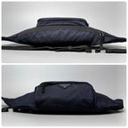Prada Triangle Logo Belt Bag Nylon Navy — view 6