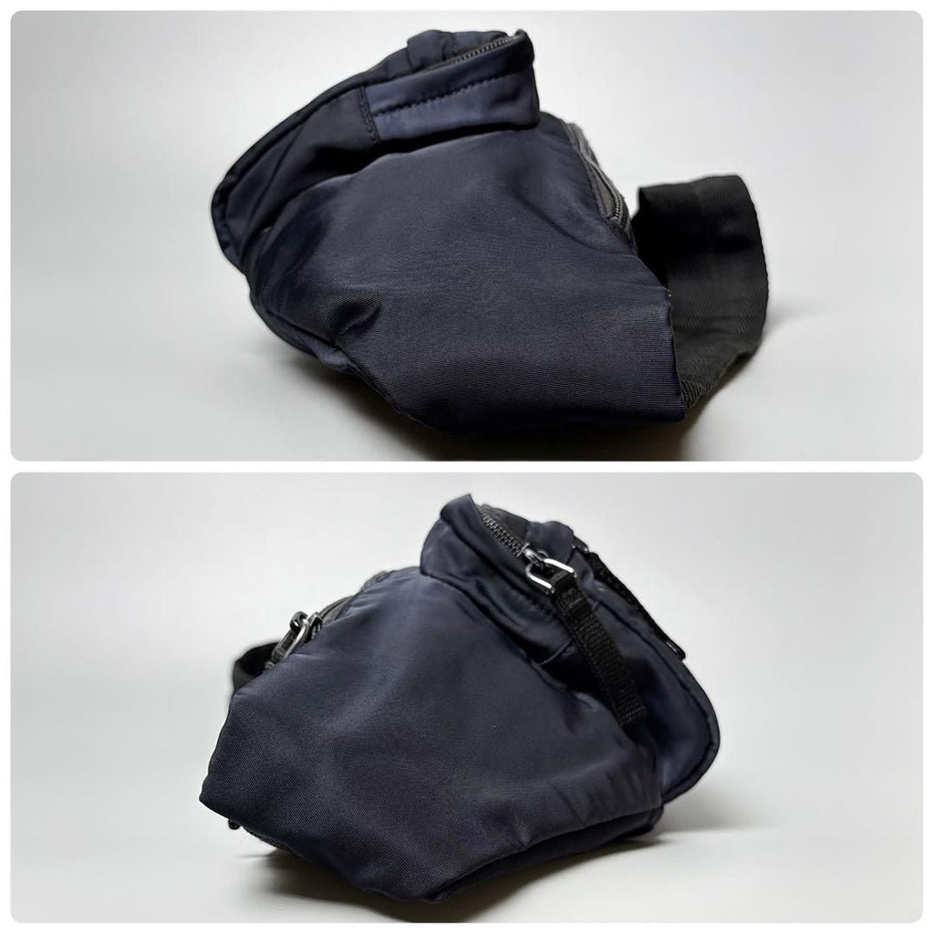 Prada Triangle Logo Belt Bag Nylon Navy — view 5