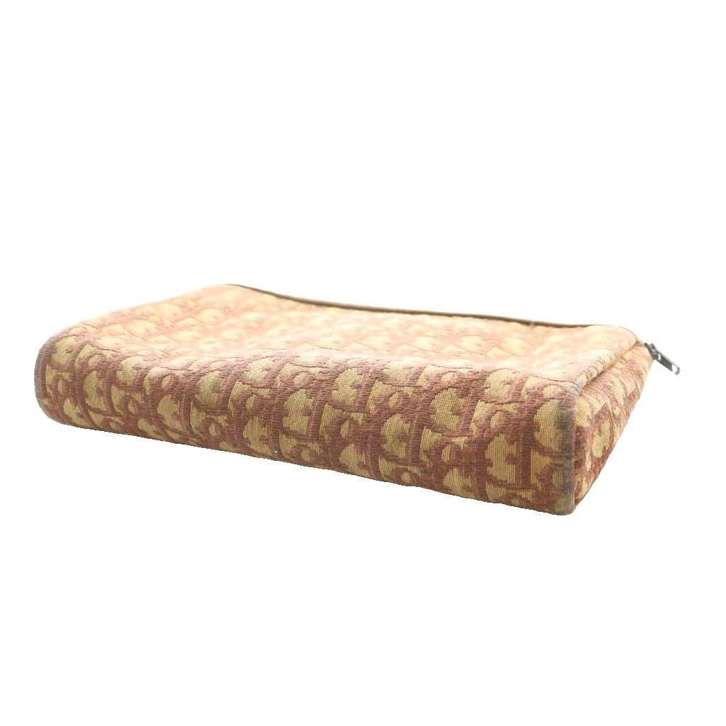 Dior Clutch Canvas Trotter Pattern Beige Brown SS — view 4