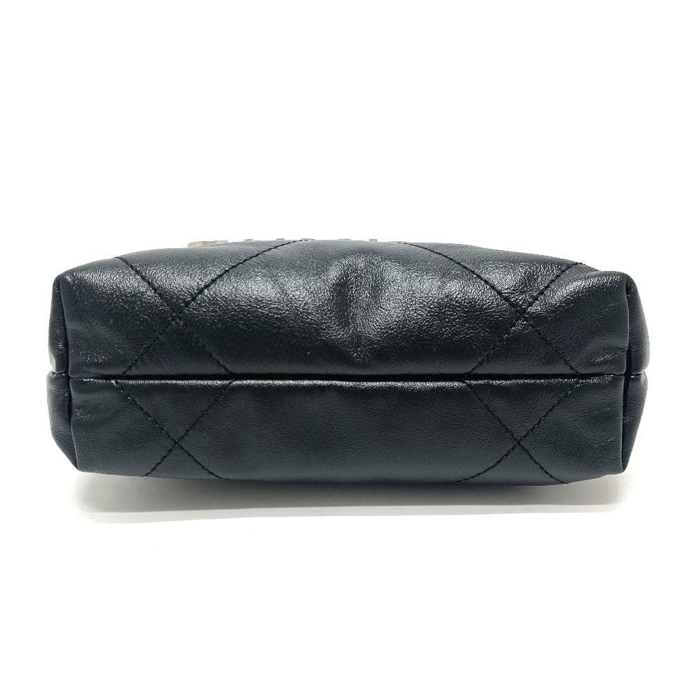 Chanel Shoulder Bag 22 Mini Leather Black Svhardware — view 5
