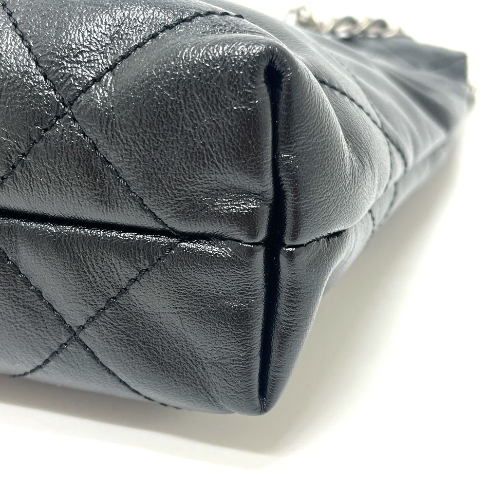 Chanel Shoulder Bag 22 Mini Leather Black Svhardware — view 6