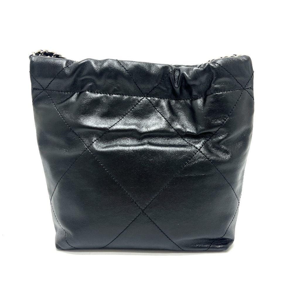 Chanel Shoulder Bag 22 Mini Leather Black Svhardware — view 2