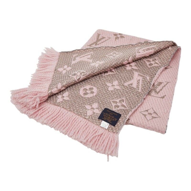 Louis Vuitton Logomania Scarf Shine Pink Rosevalerine Wool Silk Shoulder Bag Rose Ballerine — view 2