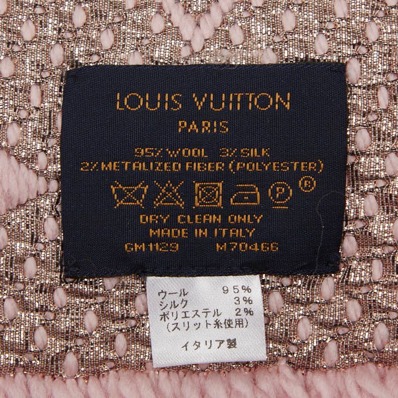 Louis Vuitton Logomania Scarf Shine Pink Rosevalerine Wool Silk Shoulder Bag Rose Ballerine — view 6