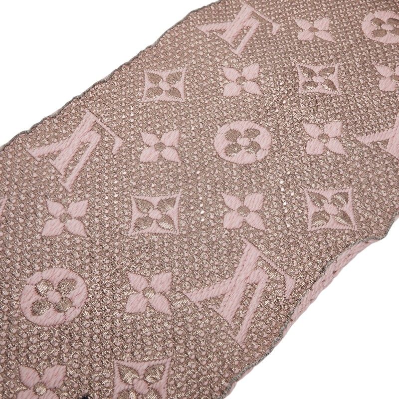 Louis Vuitton Logomania Scarf Shine Pink Rosevalerine Wool Silk Shoulder Bag Rose Ballerine — view 4