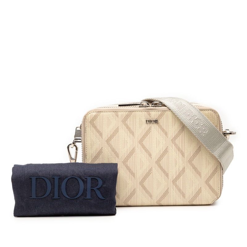 Dior CD Diamond Crossbody Shoulder Bag Beige Leather — view 7