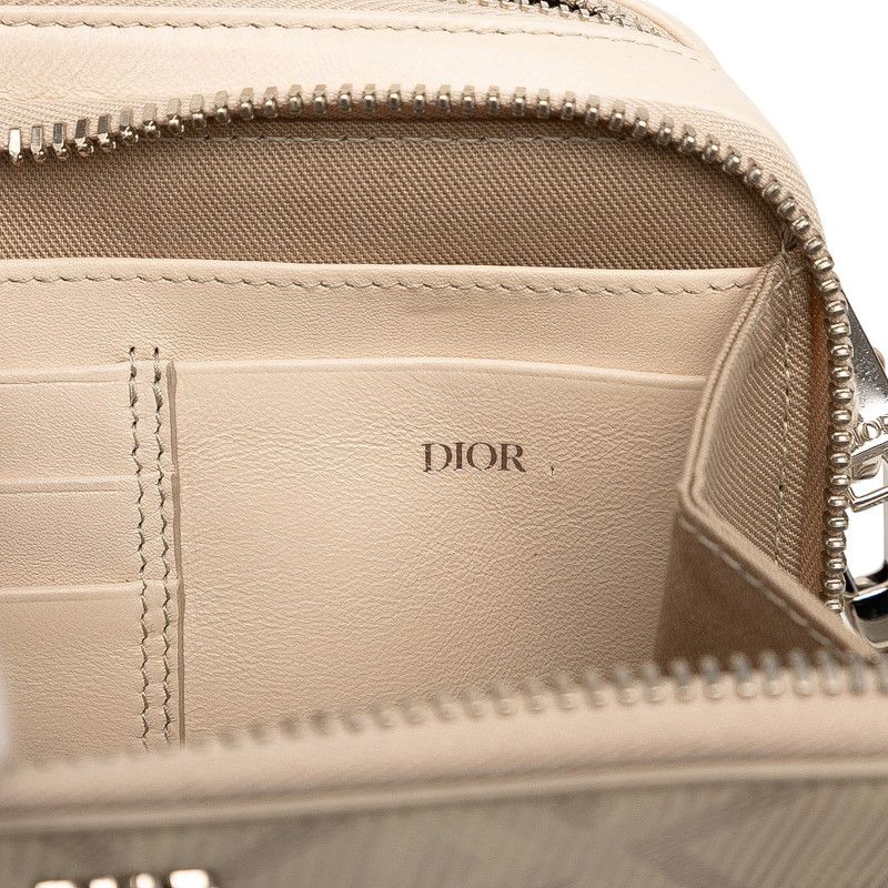 Dior CD Diamond Crossbody Shoulder Bag Beige Leather — view 5