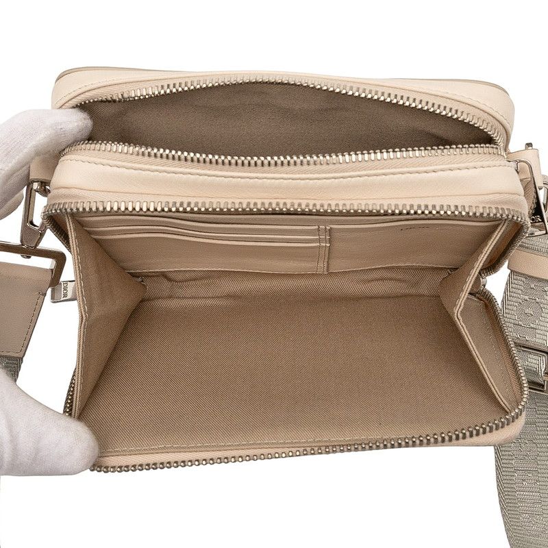 Dior CD Diamond Crossbody Shoulder Bag Beige Leather — view 4
