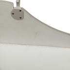 Dior Oblique Saddle Bag Crossbody White Leather — view 5