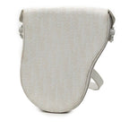 Dior Oblique Saddle Bag Crossbody White Leather — view 2