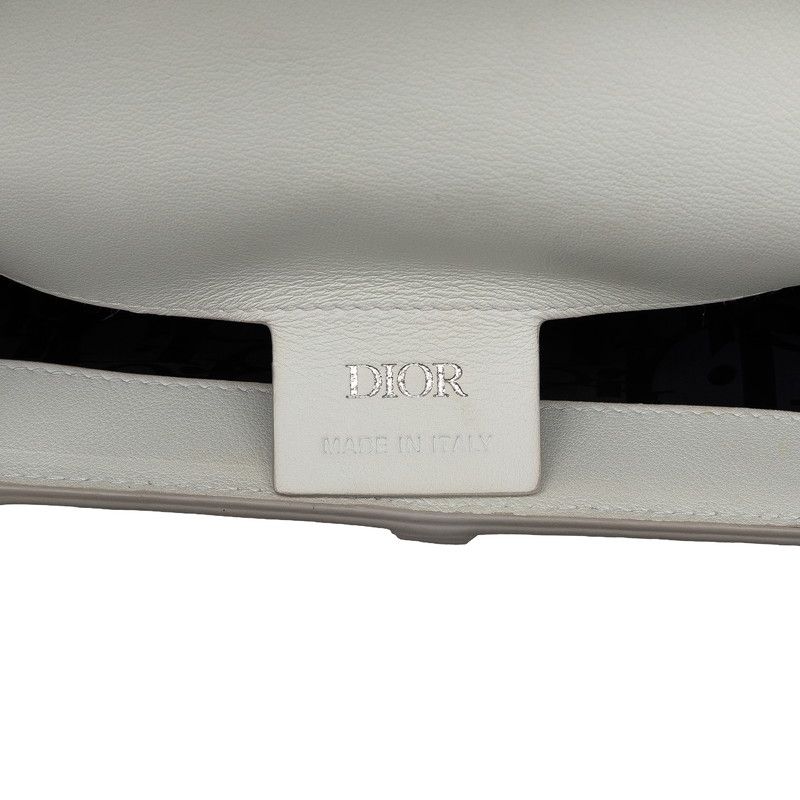 Dior Oblique Saddle Bag Crossbody White Leather — view 7