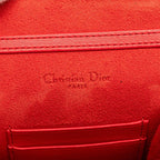 Diorama Studded Crossbody Chain Shoulder Bag Red Gold Leather — view 9