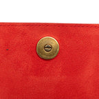 Diorama Studded Crossbody Chain Shoulder Bag Red Gold Leather — view 5