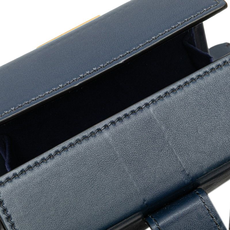 Dior Addict Small Box Crossbody Shoulder Bag Navy Leather — view 5