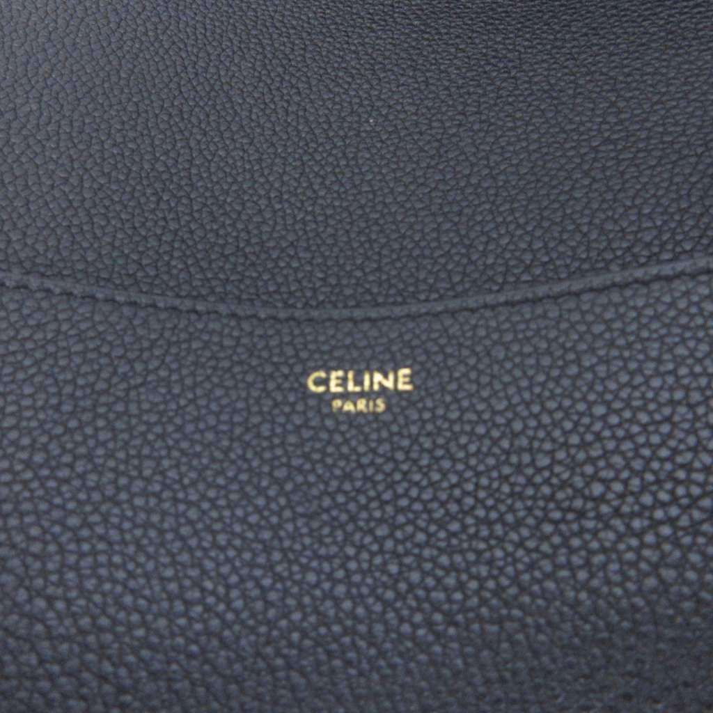 Celine Tote Shoulder Bag Sangle Bucket Small Leather Black — view 6