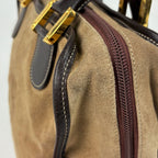 Loewe Amazona 32 Handbag Logo Anagram Suede Brown — view 6