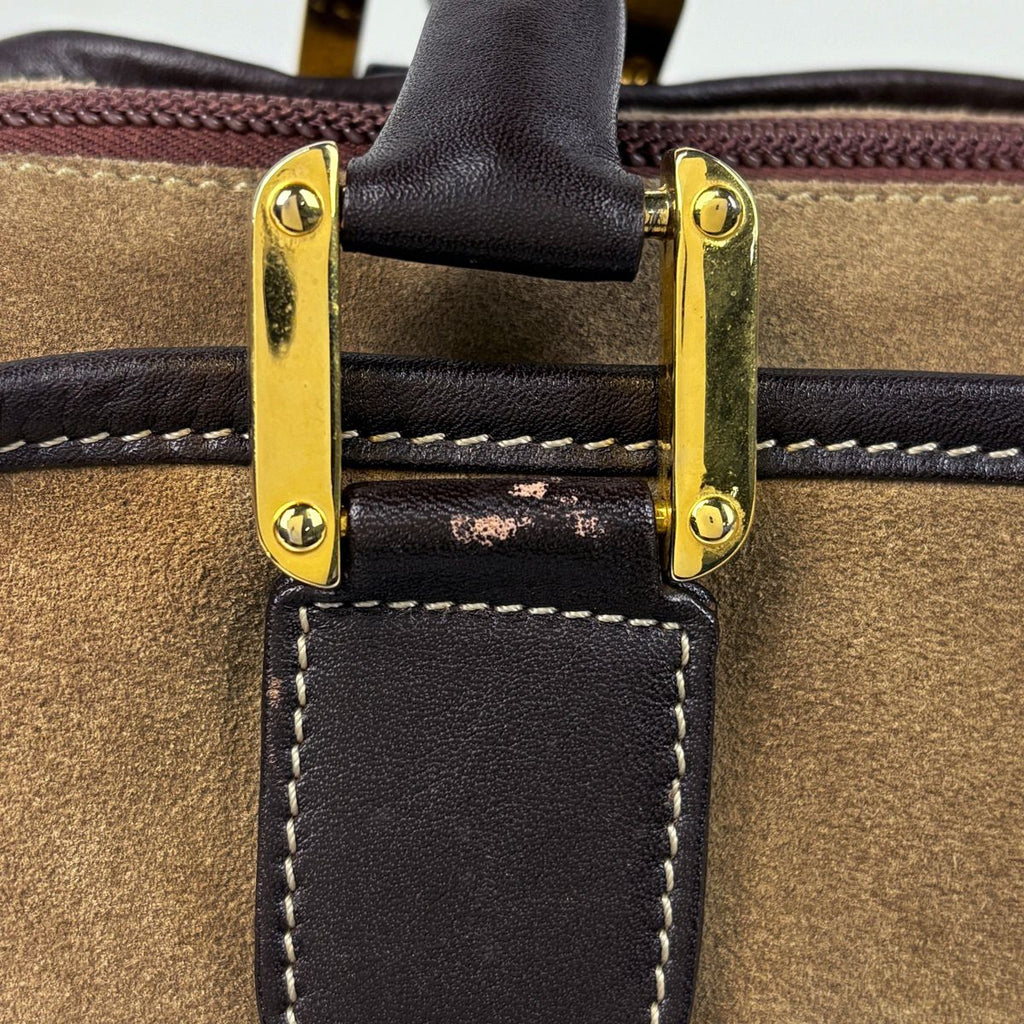 Loewe Amazona 32 Handbag Logo Anagram Suede Brown — view 7