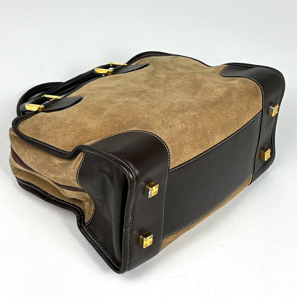 Loewe Amazona 32 Handbag Logo Anagram Suede Brown — view 2