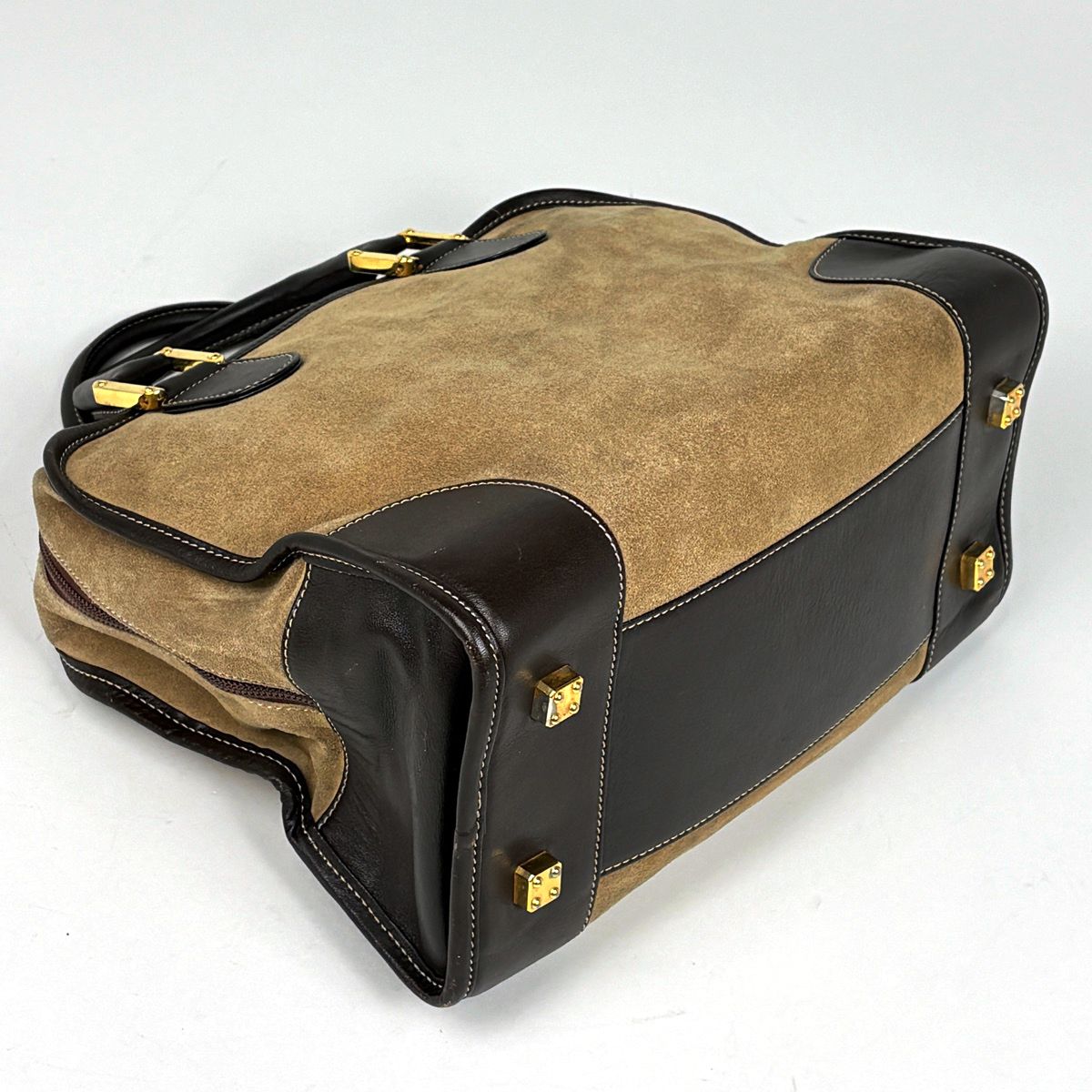 Loewe Amazona 32 Handbag Logo Anagram Suede Brown — view 2