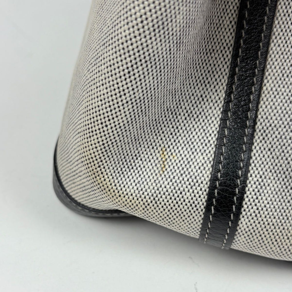 Hermes Garden Party PM Tote Toile Ash Gray Black — view 4