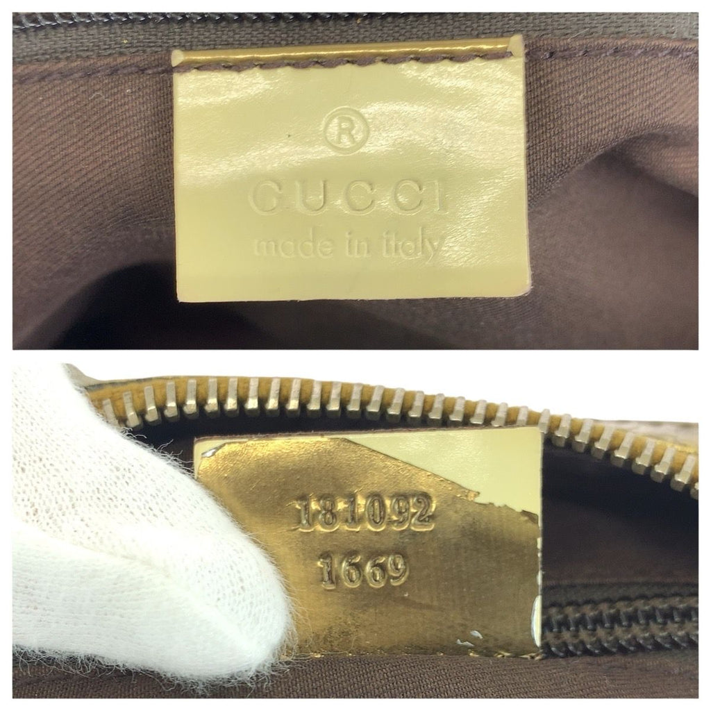Gucci Beige Pink Gold GG Canvas Patent Shoulder Bag — view 4