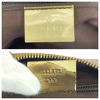 Gucci Beige Pink Gold GG Canvas Patent Shoulder Bag — view 4