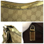 Gucci Beige Pink Gold GG Canvas Patent Shoulder Bag — view 6
