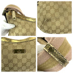 Gucci Beige Pink Gold GG Canvas Patent Shoulder Bag — view 5