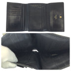 Chanel Vintage CC Logo Black Gold Caviar Leather Fold Wallet Compact — view 8