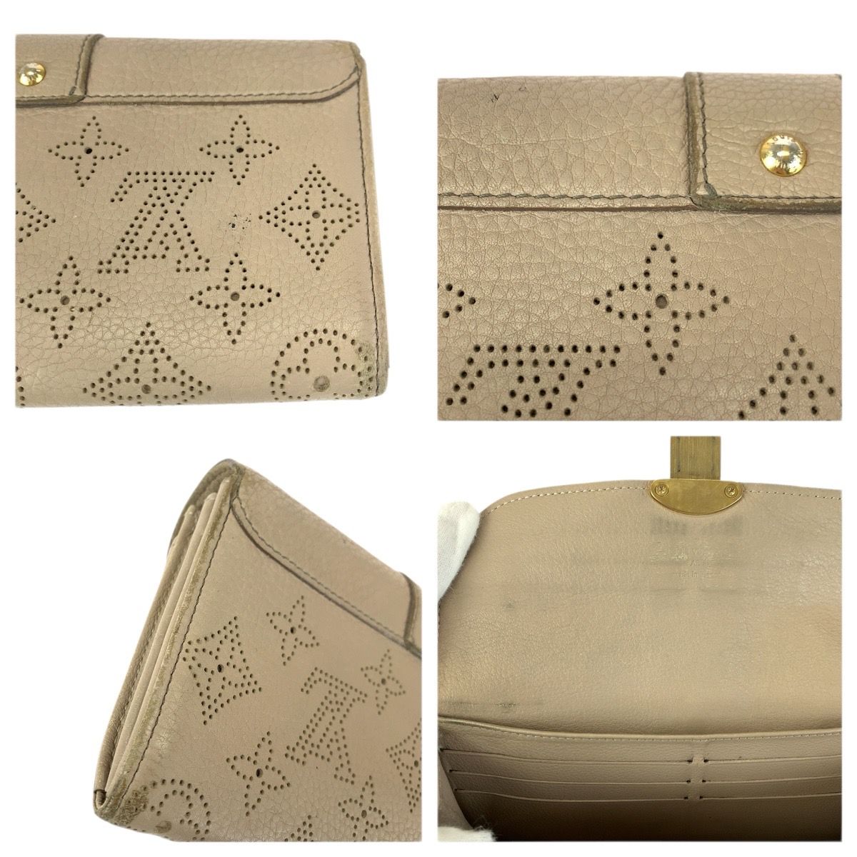 Louis Vuitton Monogram Mahina Portefeuille Iris Beige Gold Leather — view 7