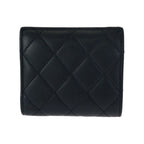 Chanel Quilted CC Logo Black Gold Lambskin Fold Wallet Compact — view 2