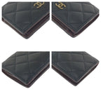 Chanel Quilted CC Logo Black Gold Lambskin Fold Wallet Compact — view 3