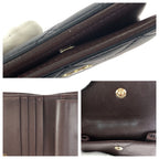 Chanel Quilted CC Logo Black Gold Lambskin Fold Wallet Compact — view 7