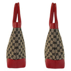 Gucci Red Beige GG Canvas Leather 002 Tote — view 7