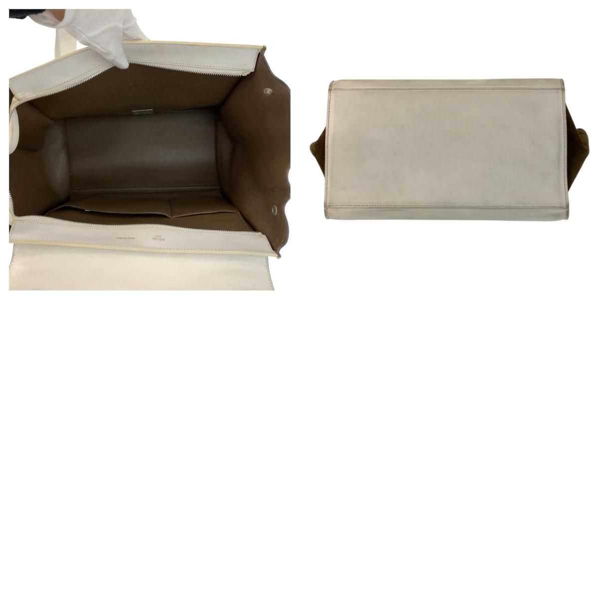 Celine Trapeze Black White Khaki Leather 2-Way Shoulder Bag — view 9