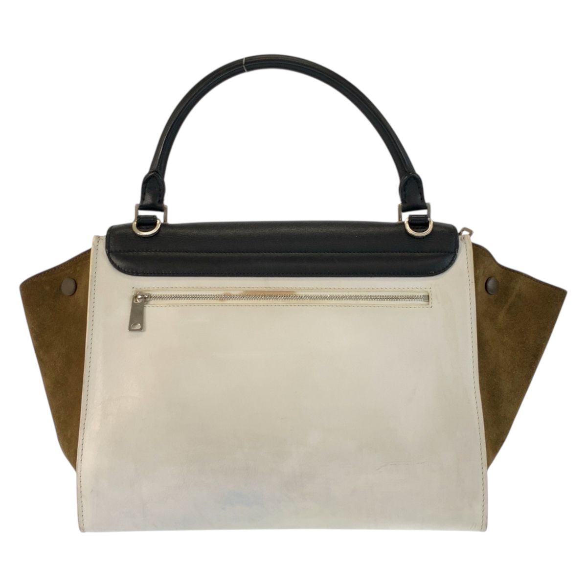 Celine Trapeze Black White Khaki Leather 2-Way Shoulder Bag — view 2