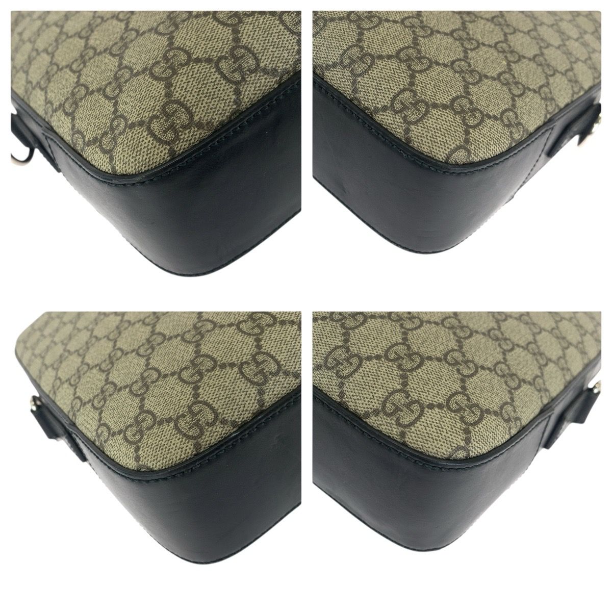 Gucci 2-Way Beige Black Silver GG Supreme Canvas Leather — view 3