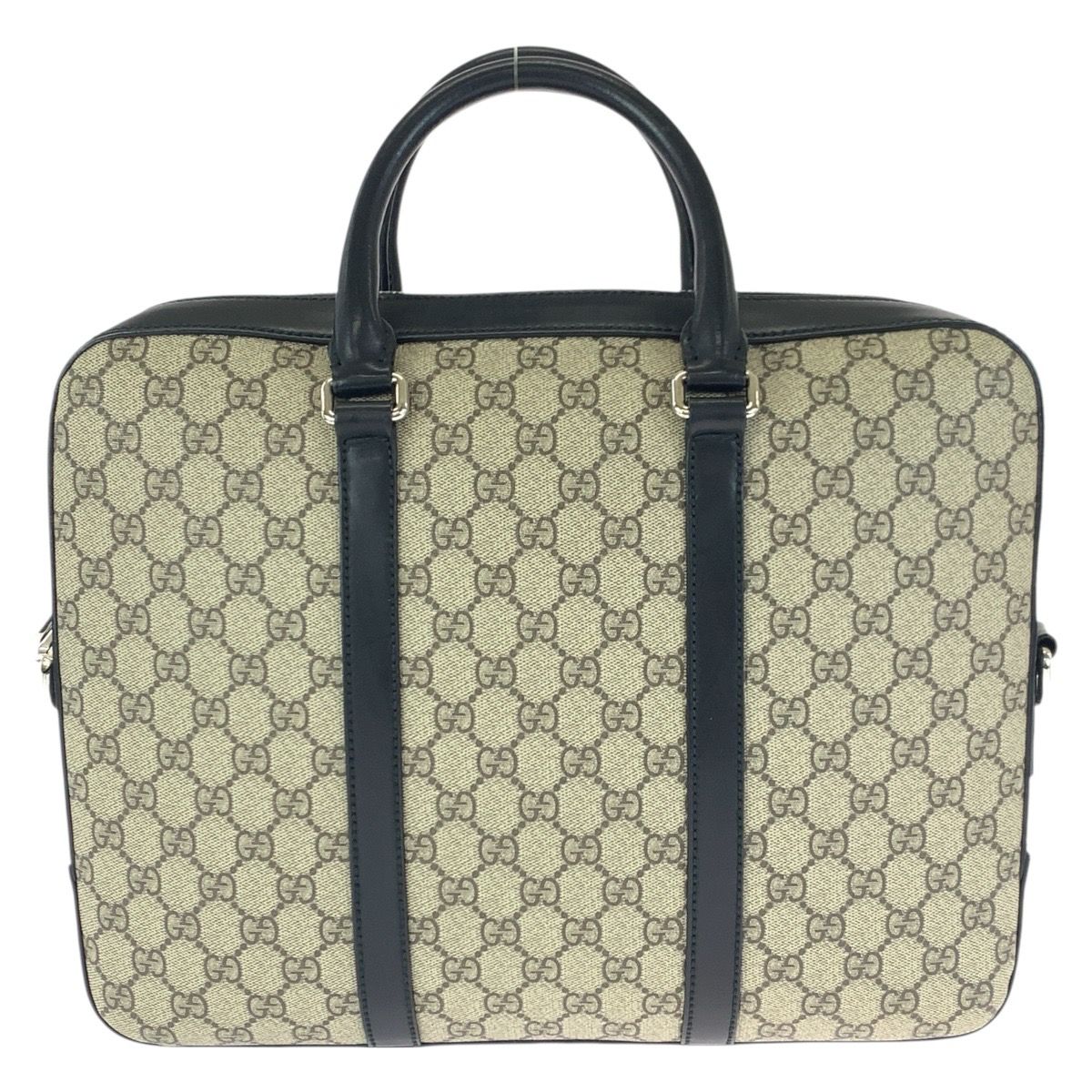 Gucci 2-Way Beige Black Silver GG Supreme Canvas Leather — view 2