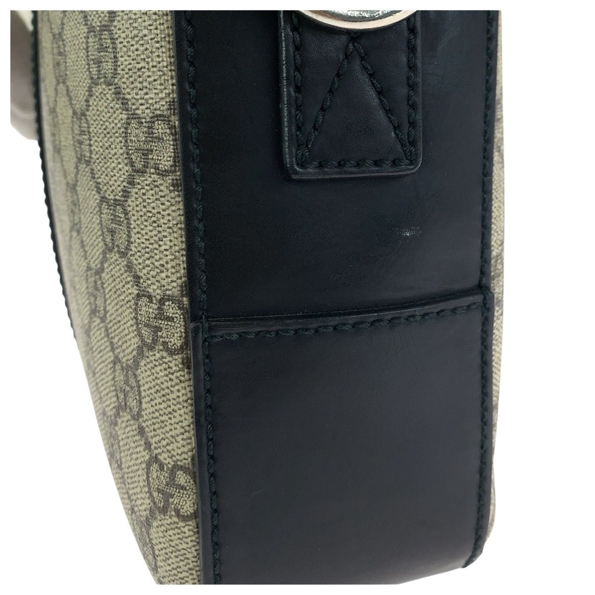 Gucci 2-Way Beige Black Silver GG Supreme Canvas Leather — view 6