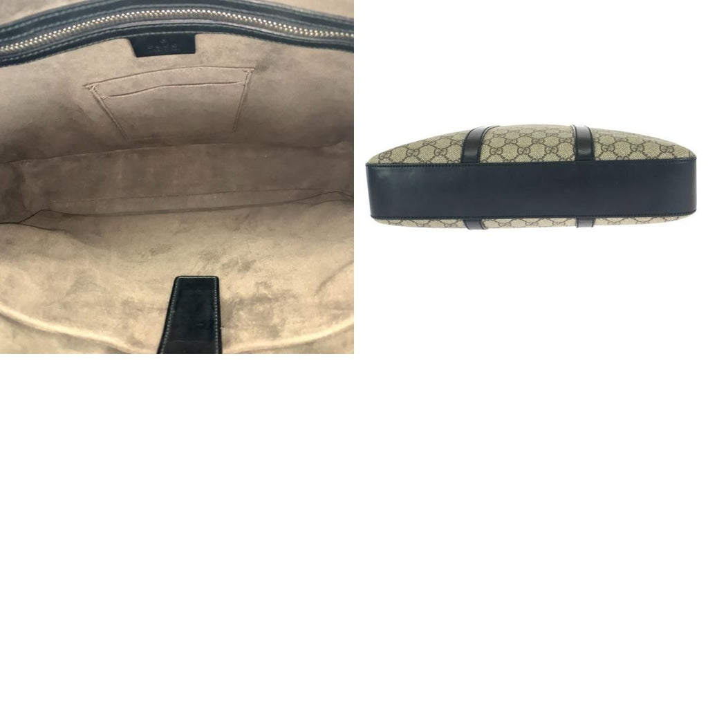 Gucci 2-Way Beige Black Silver GG Supreme Canvas Leather — view 9